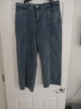 Women's High-Rise Straight Leg Jeans Washed Blue No Brand SZ XXL(20) 23"Inseam